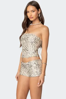 Corset lentejuelas wavy baby de Edikted en Tops para argentina