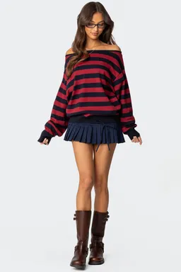 Sweater rayas hombros descubiertos de Edikted en Buzos y Sweaters para argentina