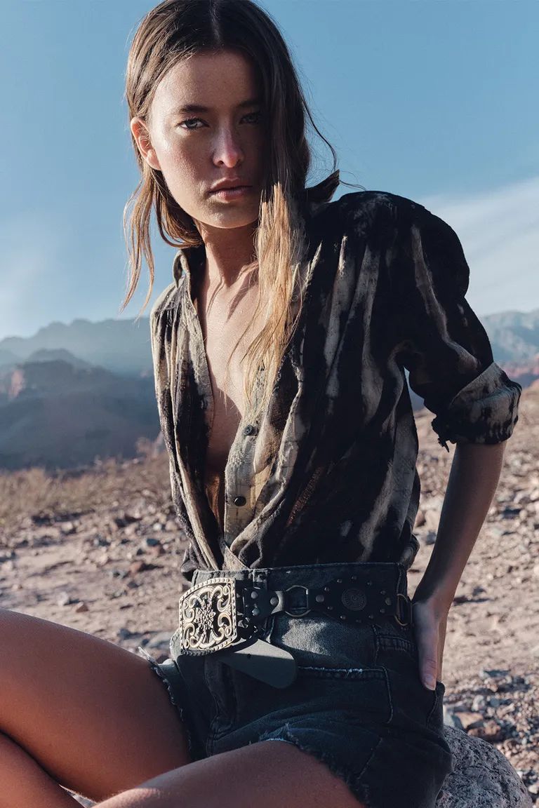 Camisa de algodón con lurex de diseño bohemio y elegante de Sweet en Camisas para argentina