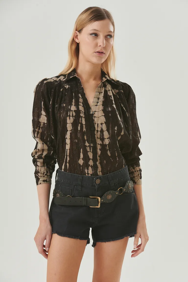 Camisa de algodón con lurex de diseño bohemio y elegante de Sweet en Camisas para argentina