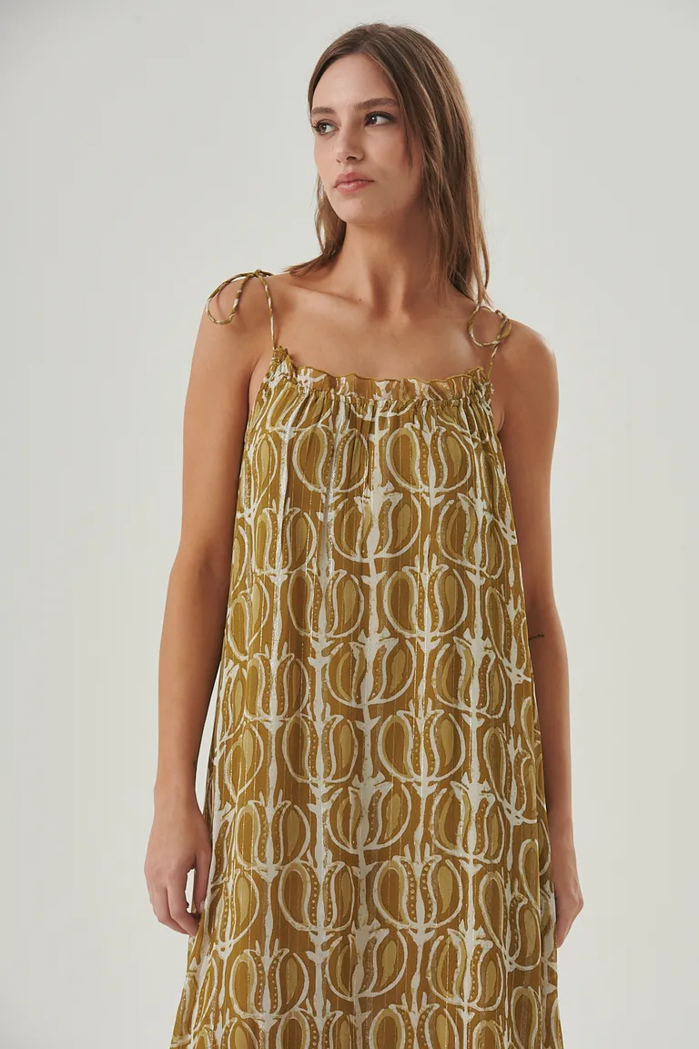 Vestido largo y fluido con detalles bohemios y estampado exclusivo de Sweet en Vestidos para argentina