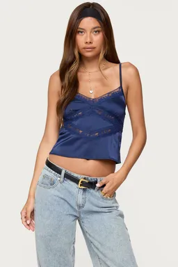 Musculosa efecto satinado tamar de Edikted en Tops para argentina
