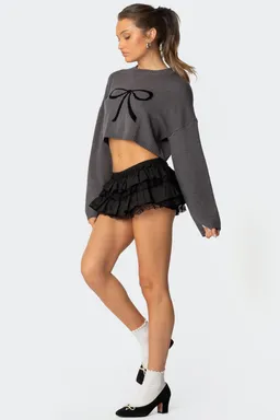 Sweater corto tejido con moño de Edikted en Buzos y Sweaters para argentina