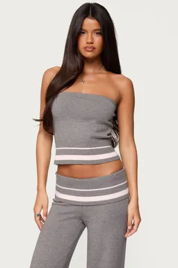 Top tejido strapless kaliya rayado de Edikted en Tops para argentina