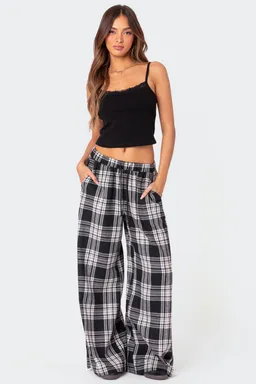 Pantalón lounge plaid pierna ancha de Edikted en Pantalones para argentina