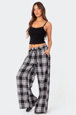 Pantalón lounge plaid pierna ancha de Edikted en Pantalones para argentina