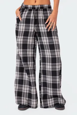 Pantalón lounge plaid pierna ancha de Edikted en Pantalones para argentina
