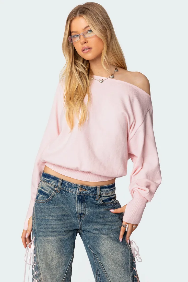 Sweater oversize hombros descubiertos de Edikted en Buzos y Sweaters para argentina