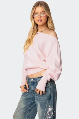 Sweater oversize hombros descubiertos de Edikted en Buzos y Sweaters para argentina