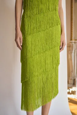 Vestido midi asimétrico flecos de Mango en Vestidos para argentina