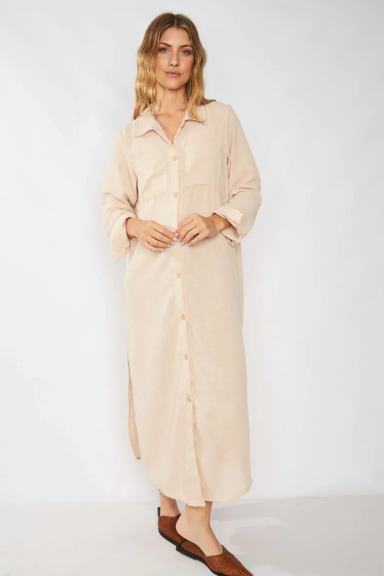 Camisola de lino larga y versátil para mujer de Belle en Camisas para argentina