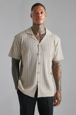 Camisa punto calado manga corta de Boohooman en Camisas para argentina