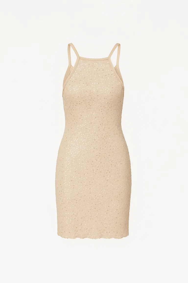 Vestido de lentejuelas con diseño halter y corte ajustado al cuerpo de Naíma en Vestidos para argentina