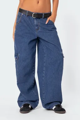 Jeans boyfriend super oversized con cinturón de Edikted en Pantalones para argentina
