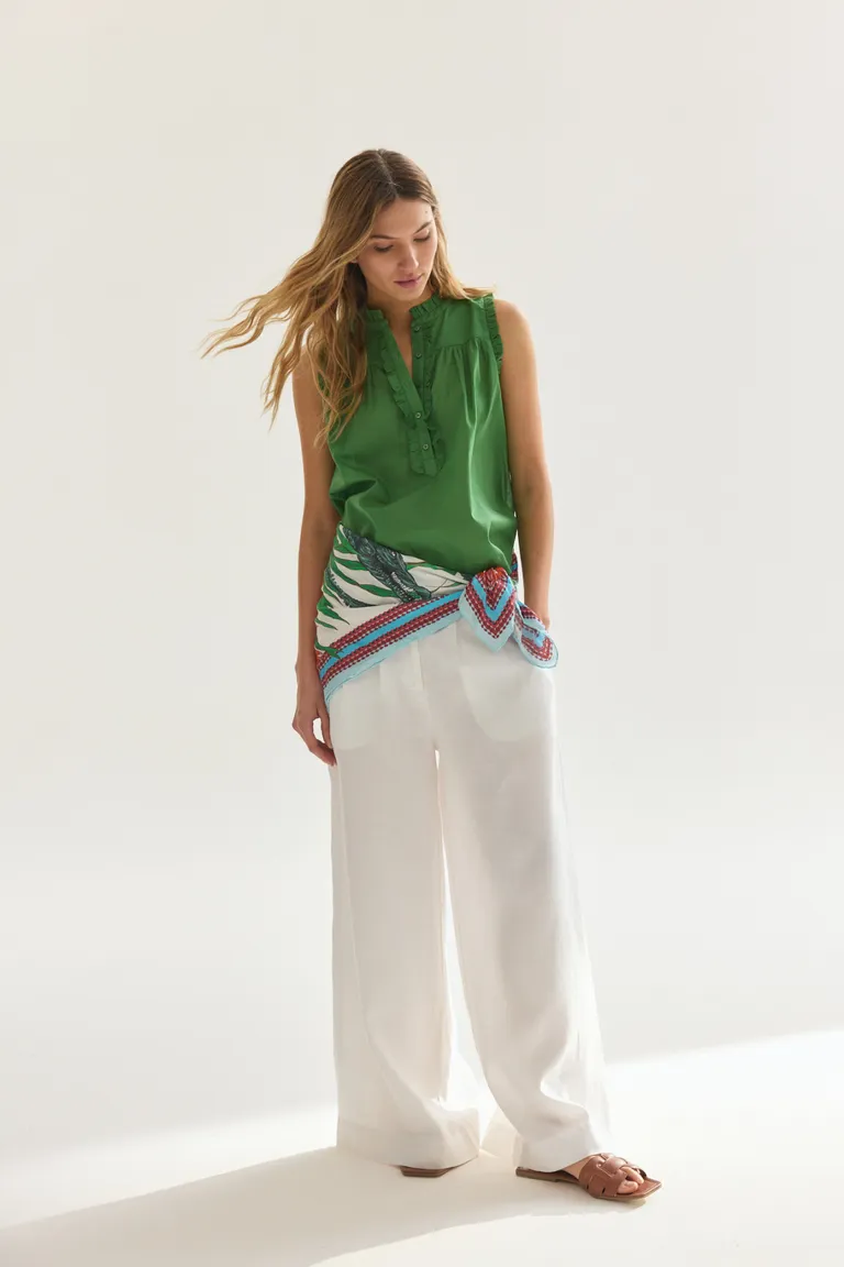 Blusa verde de estilo casual y elegante para mujer de Akiabara en Blusas para argentina