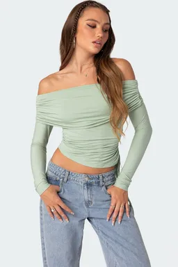 Top drapeado con cordón ajustable de Edikted en Tops para argentina