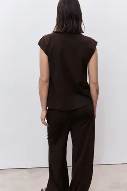 Camiseta cuello drapeado mangas de Mango en Tops para argentina