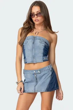 Corset denim reni cierre de Edikted en Tops para argentina