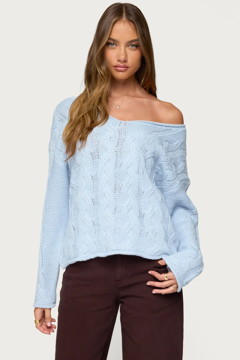 Sweater trenzado oversize inga de Edikted en Buzos y Sweaters para argentina