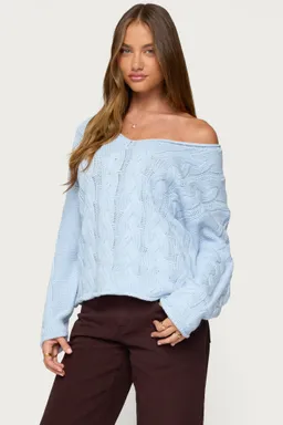 Sweater trenzado oversize inga de Edikted en Buzos y Sweaters para argentina