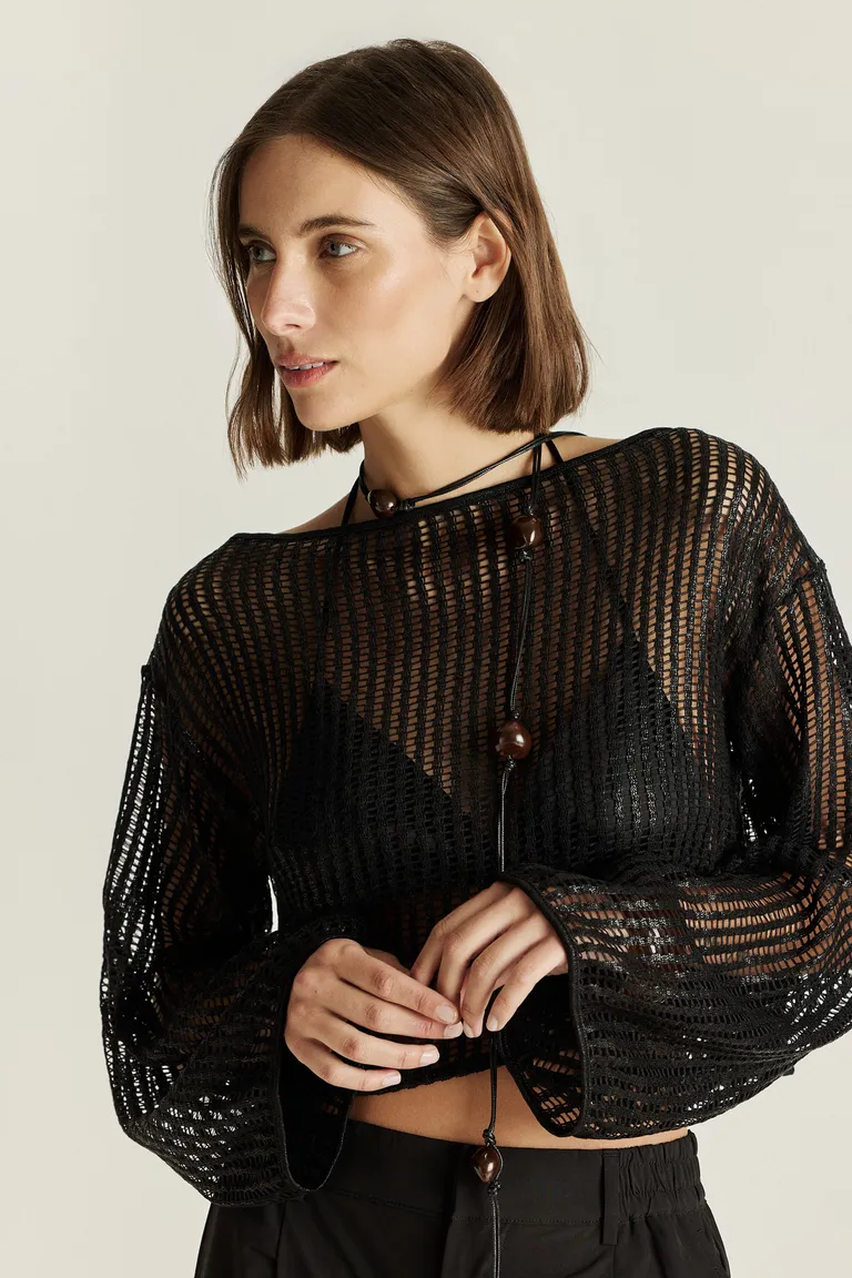 Remera de red foil con mangas amplias y silueta relajada de Tucci en Remeras para argentina