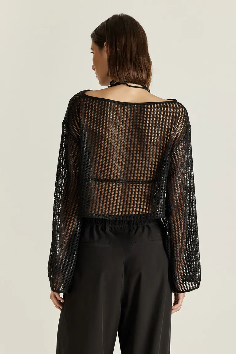 Remera de red foil con mangas amplias y silueta relajada de Tucci en Remeras para argentina