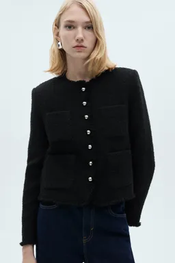 Chaqueta tweed botones joya de Mango en Chaquetas para argentina