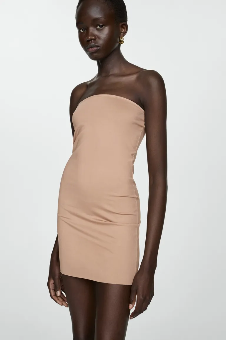 Vestido corto strapless forrado de Mango en Vestidos para argentina
