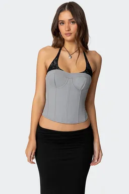 Corset halter encaje jara de Edikted en Tops para argentina