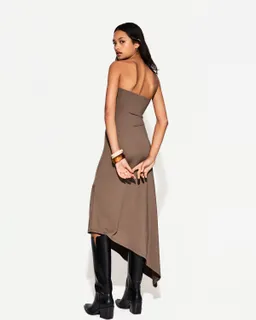 Vestido midi bandeau asimétrico de Bershka en Vestidos para argentina