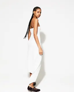 Vestido midi bandeau asimétrico de Bershka en Vestidos para argentina
