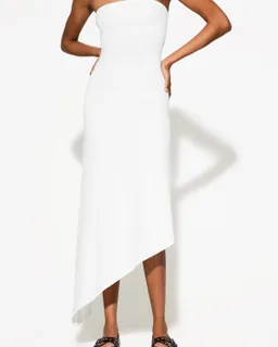 Vestido midi bandeau asimétrico de Bershka en Vestidos para argentina