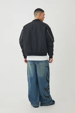 Bomber brillante con cierre oversized de Boohooman en Abrigos y Camperas para argentina