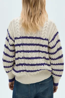 Sweater trenzado rayas de Mango en Buzos y Sweaters para argentina