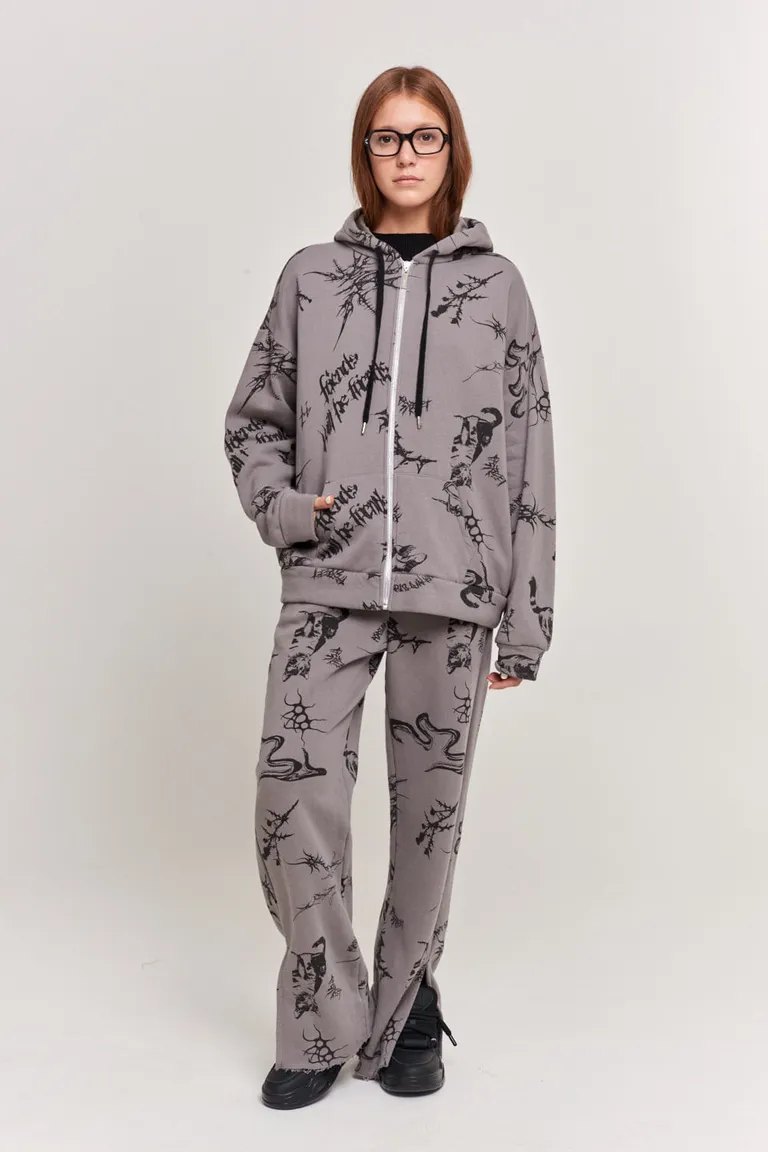 Pantalón de frisa con estampa exclusiva en tonos grises de 47 Street en Pantalones para argentina