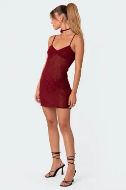 Minivestido madame encaje transparente de Edikted en Vestidos para argentina