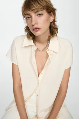 Camisa lyocell manga corta de Mango en Camisas para argentina