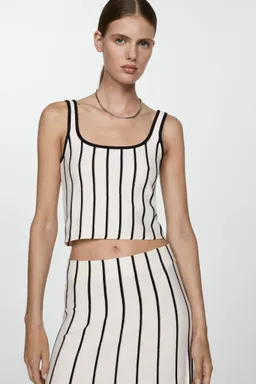 Top crop punto rayas de Mango en Tops para argentina
