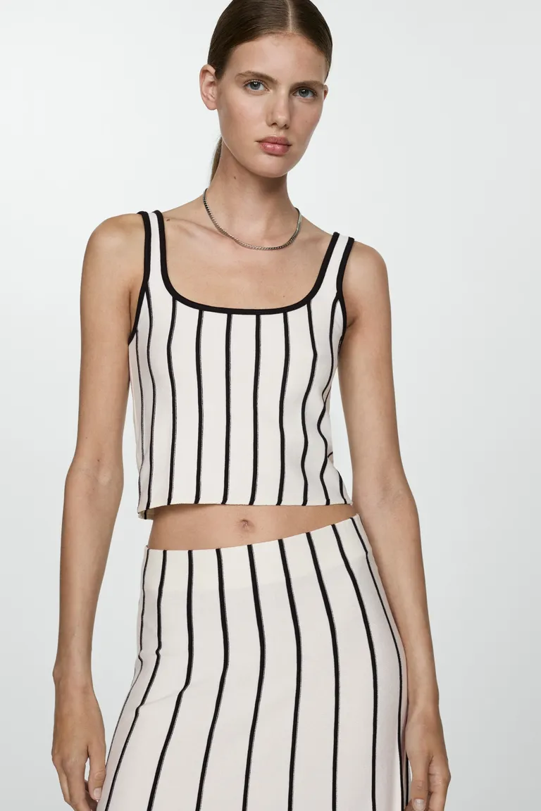 Top crop punto rayas de Mango en Tops para argentina
