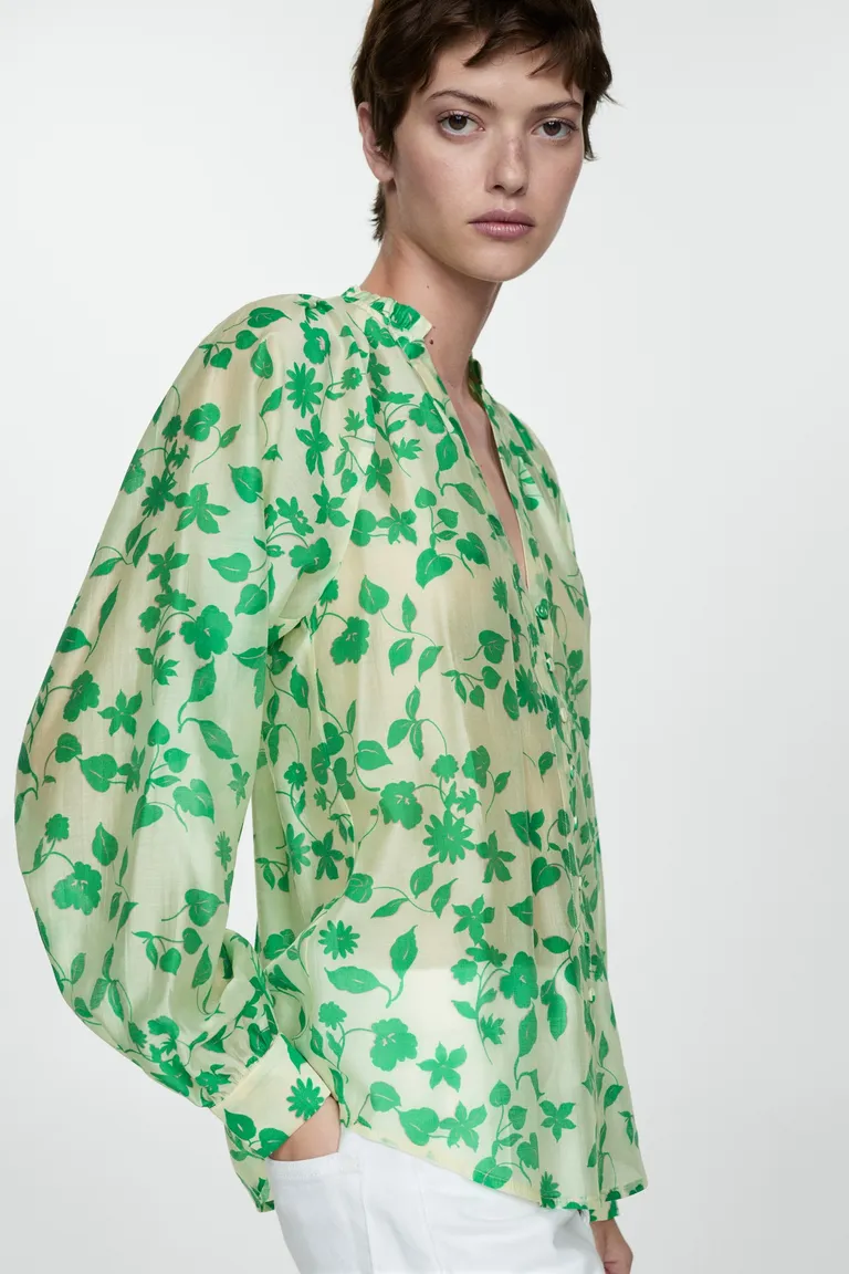 Camisa lyocell estampada de Mango en Camisas para argentina