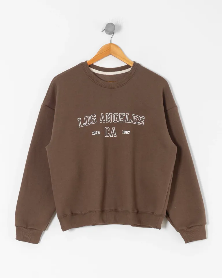 Buzo de frisa con bordado de Los Ángeles - Prenda casual y elegante para mujer de Sky en Buzos y Sweaters para argentina