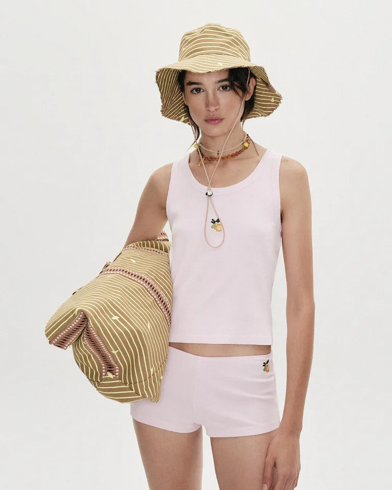 Culotte Positano con bordado delantero y logo en espalda para mujer de Jazmin Chebar en Swimwear y Beachwear para argentina