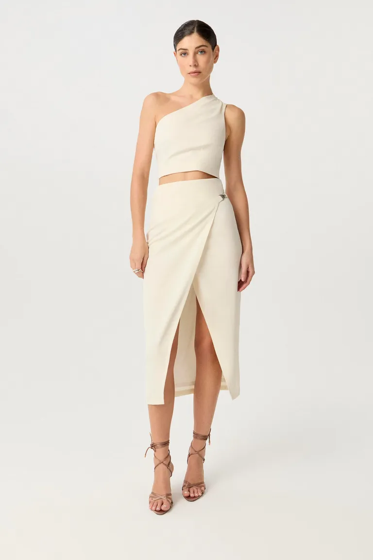 Pollera de alta costura en diseño minimalista y apertura lateral de Markova en Faldas para argentina