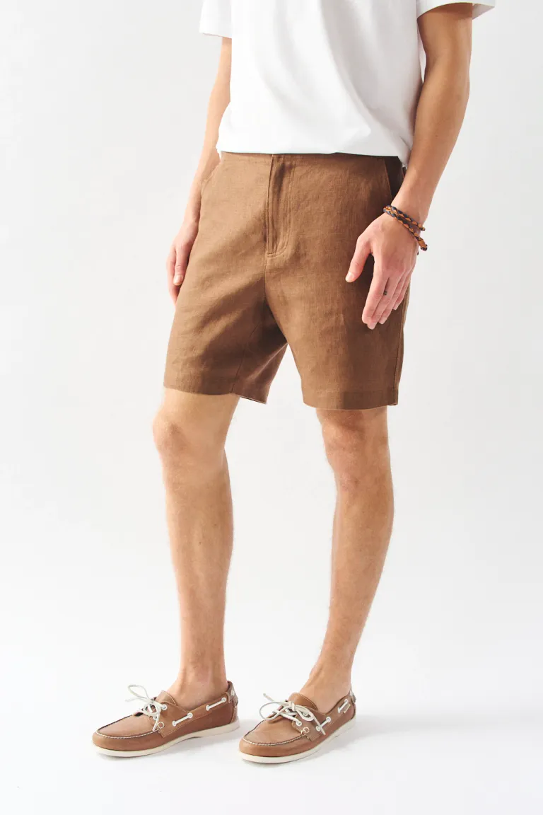Bermuda de corte clásico en tela de lino para hombre de Bensimon en Bermudas y Shorts para argentina
