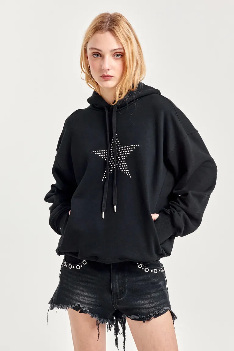 Buzo holgado con estampa de estrella brillante, cálido y versátil para el día a día de 47 Street en Buzos y Sweaters para argentina