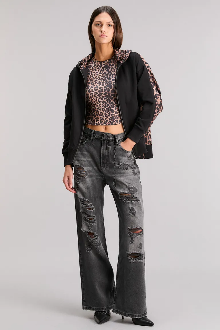 Chaqueta oversize con estampado exclusivo y cierre central de Kosiuko en Chaquetas para argentina