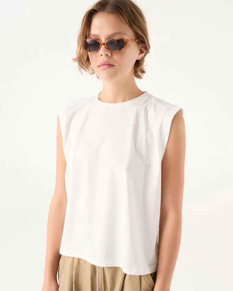 Remera sin mangas de calce boxy con detalle en hombros de Furzai en Remeras para argentina