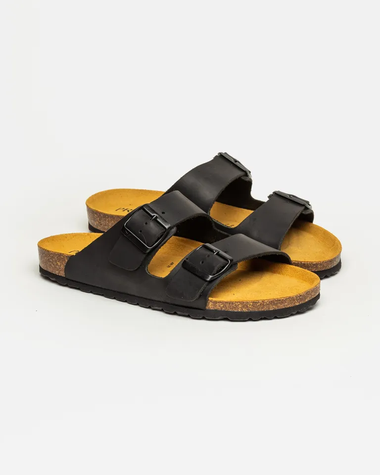 Sandalias bajas de cuero liso con doble hebilla de Prüne en Sandalias para argentina