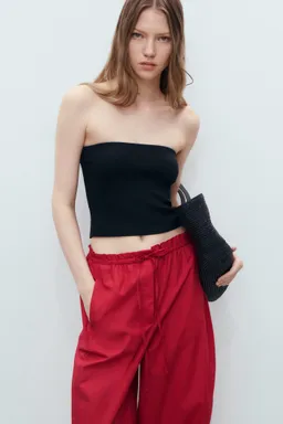 Pantalón paper bag algodón de Mango en Pantalones para argentina