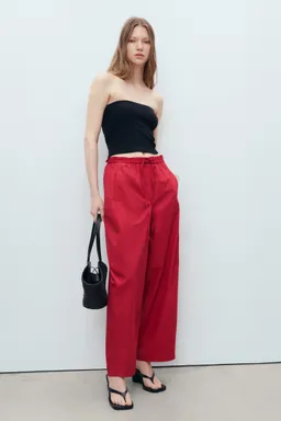 Pantalón paper bag algodón de Mango en Pantalones para argentina